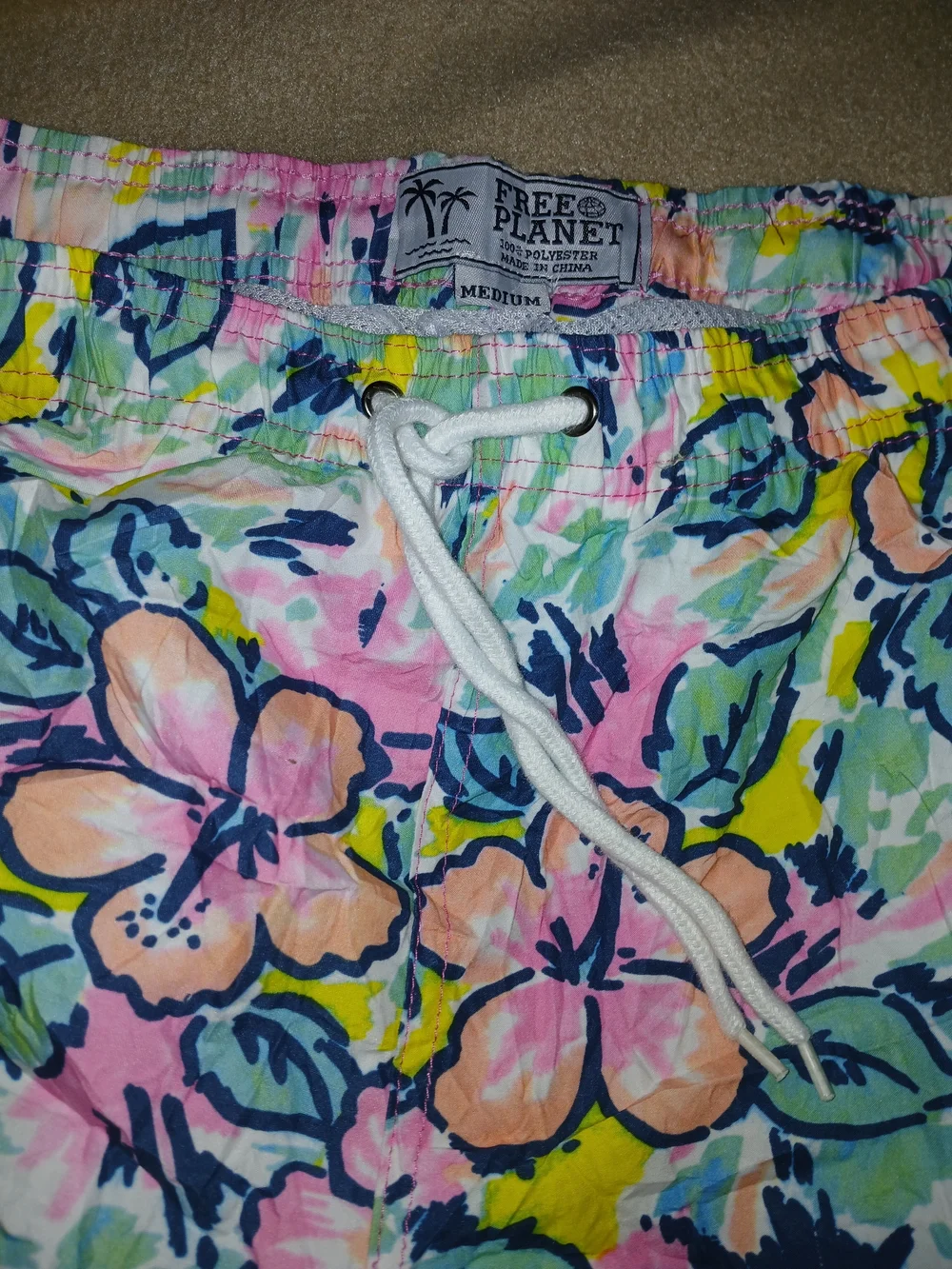 Men's Floral Swim Trunks - Pastel Multi